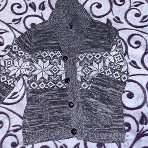 Boys size 7 SKYR cardigan. Grey with Snowflakes. Great condition